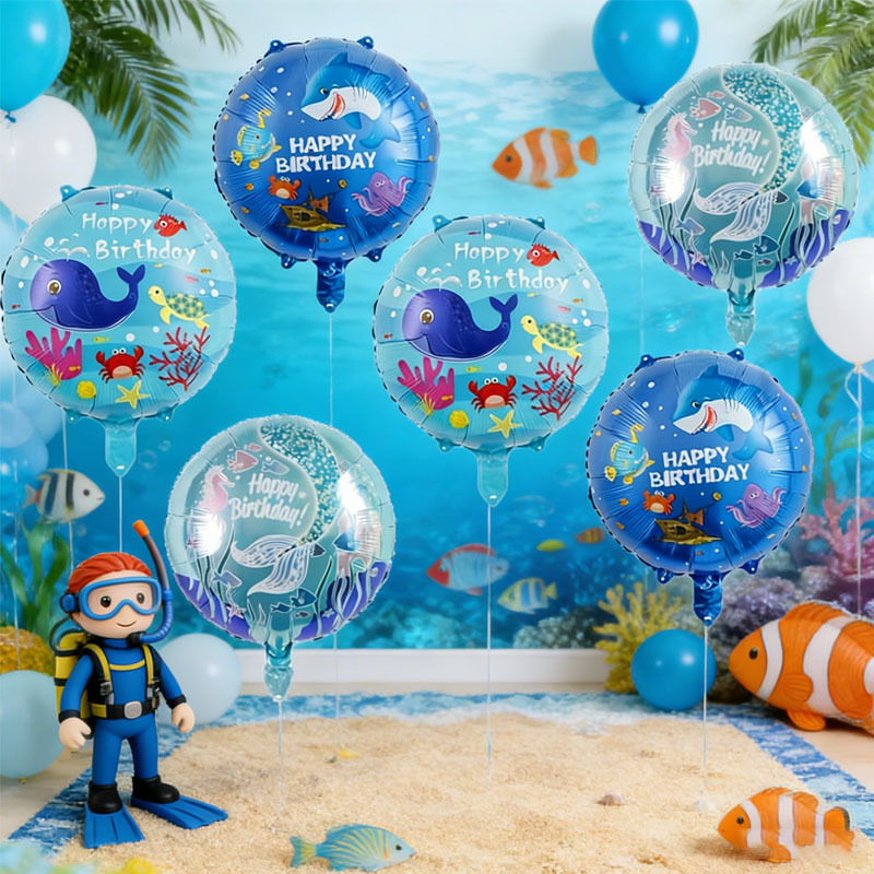 Marine Aquarium Decorations - Set di 6 Palloncini a Tema
