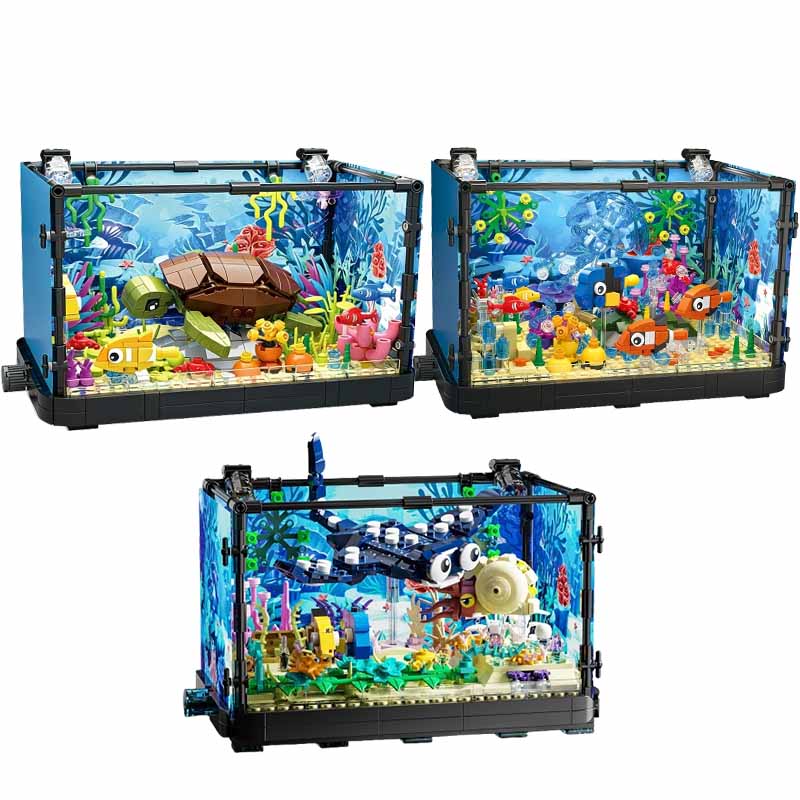 Marine Aquarium Decorations - Set di blocchi da costruzione per