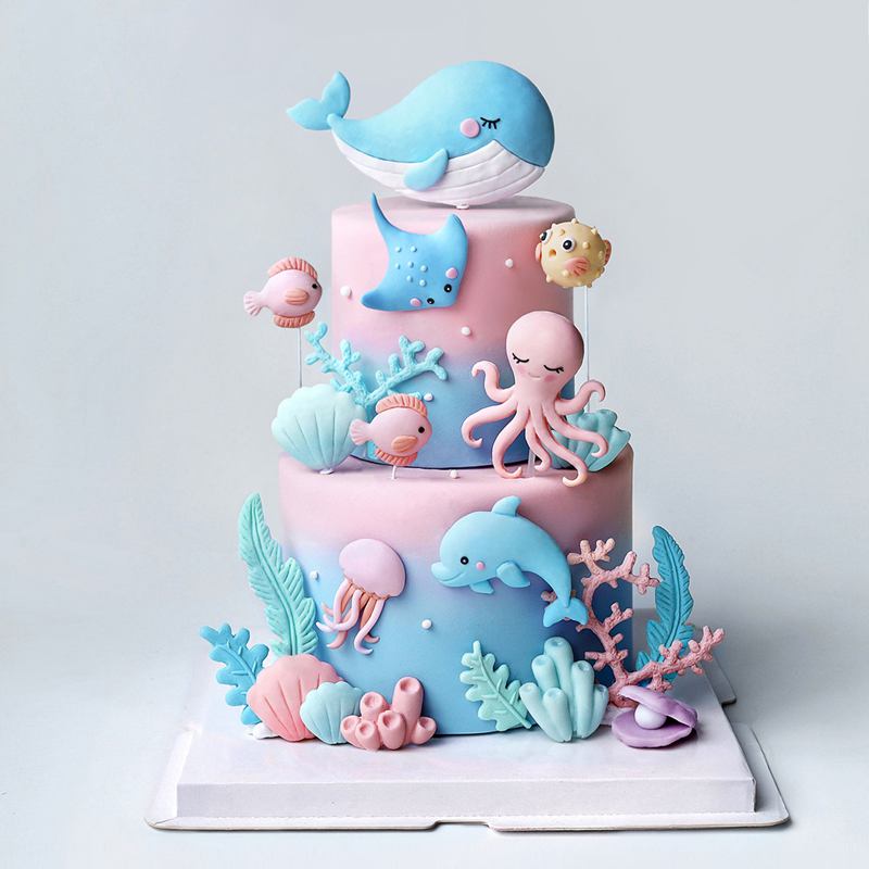Marine Aquarium Decorations - Decorazioni per torte con balene di